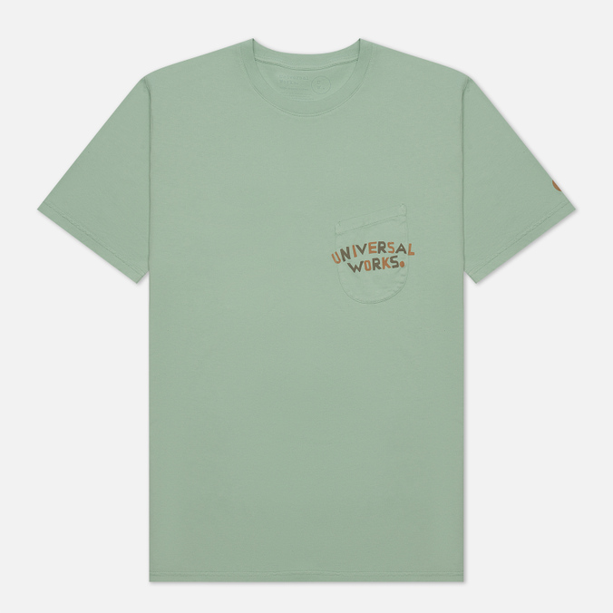 Мужская футболка Universal Works, цвет зелёный, размер S 25611-COOL GREEN Print Pocket Organic Jersey - фото 1
