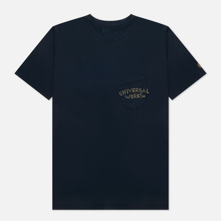 Мужская футболка Universal Works Print Pocket Organic Jersey, цвет синий, размер XL
