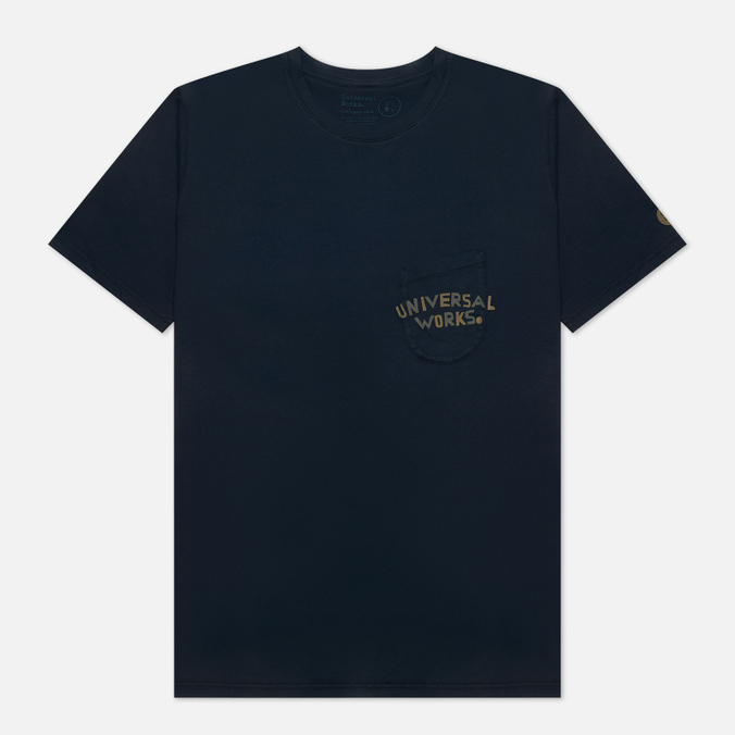 Мужская футболка Universal Works, цвет синий, размер XL 25611-DEEP BLUE Print Pocket Organic Jersey - фото 1