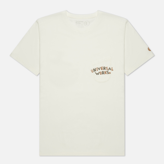 Мужская футболка Universal Works, цвет бежевый, размер XXL 25611-ECRU Print Pocket Organic Jersey - фото 1