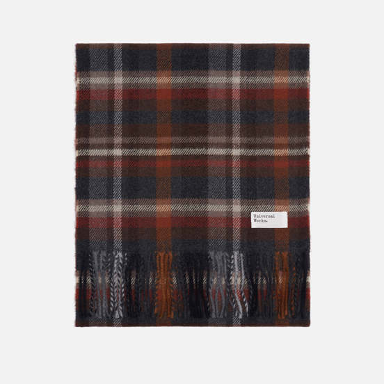 Шарф Universal Works Check PC Brown
