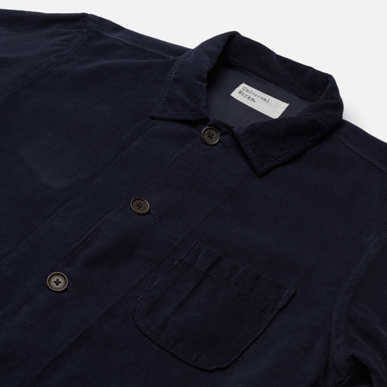 Мужская рубашка Universal Works Bakers Overshirt Fine Cord Deep Blue