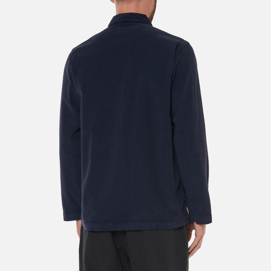 Мужская рубашка Universal Works Bakers Overshirt Fine Cord Deep Blue