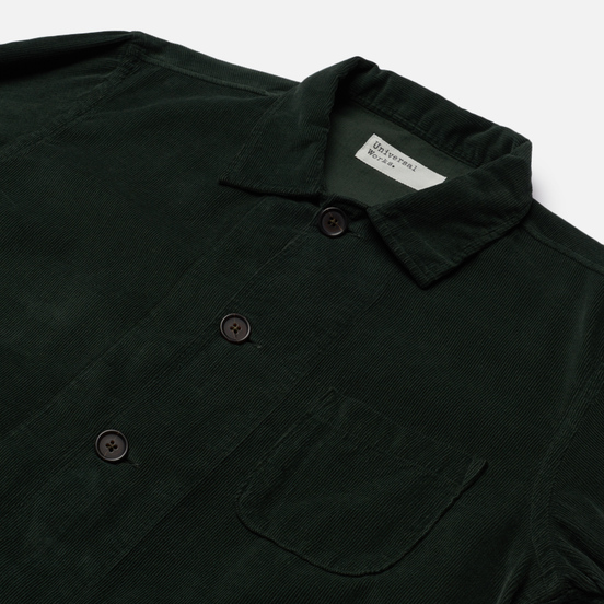 Мужская рубашка Universal Works Bakers Overshirt Fine Cord Forest Green