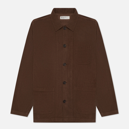 Мужская рубашка Universal Works Bakers Overshirt Fine Cord, цвет коричневый, размер S