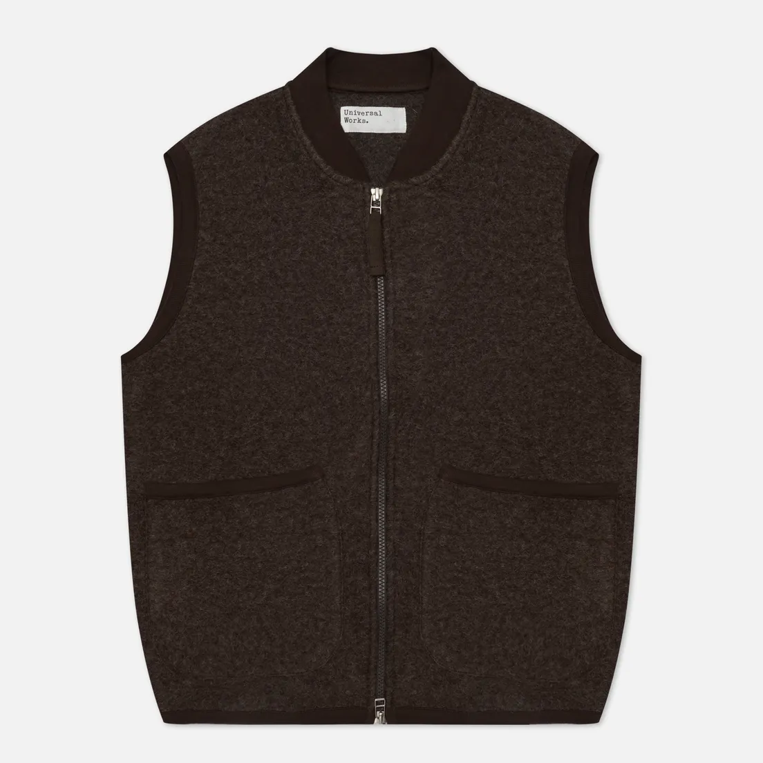 Universal Works Мужской жилет Zip Wool Fleece