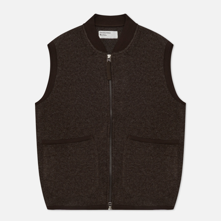 Мужской жилет Universal Works Zip Wool Fleece, цвет коричневый, размер XL