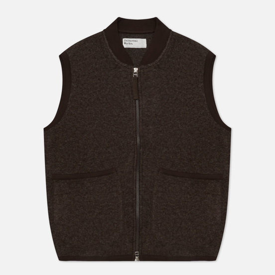 Мужской жилет Universal Works Zip Wool Fleece Brown