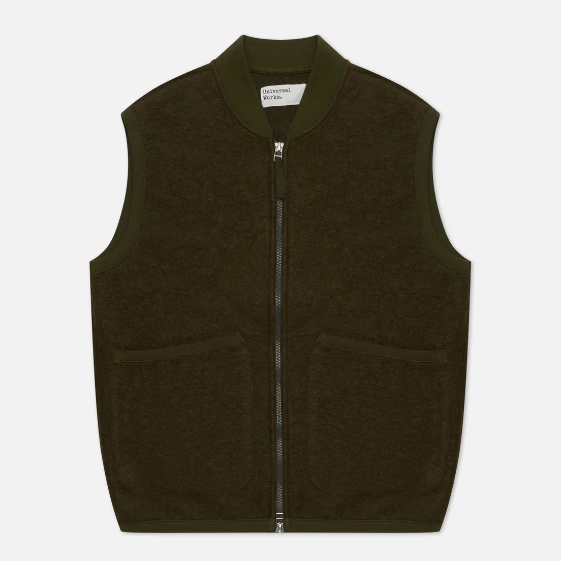 Universal Works Мужской жилет Zip Wool Fleece