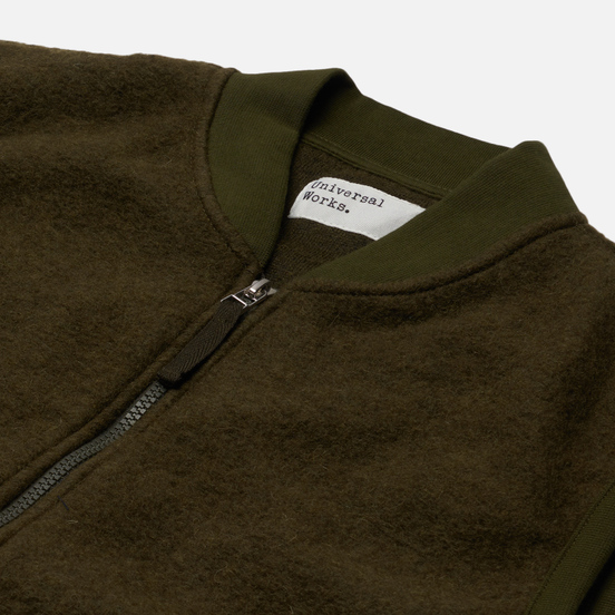 Мужской жилет Universal Works Zip Wool Fleece Olive