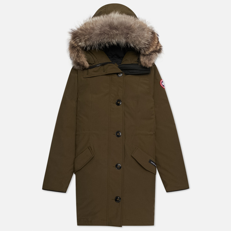 Женская куртка парка Canada Goose Rossclair, цвет оливковый, размер XS