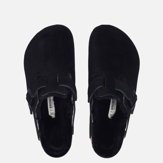 Сандалии Birkenstock Boston Suede Shearling Black