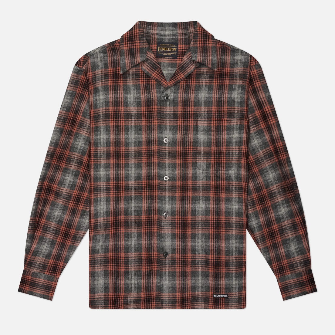 WACKO MARIA Мужская рубашка x Pendleton Wool Ombre Check Open Collar Type 2