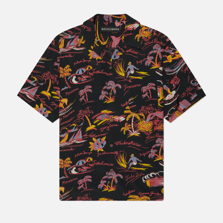 Мужская рубашка WACKO MARIA Hawaiian S/S Type 2, цвет чёрный, размер S