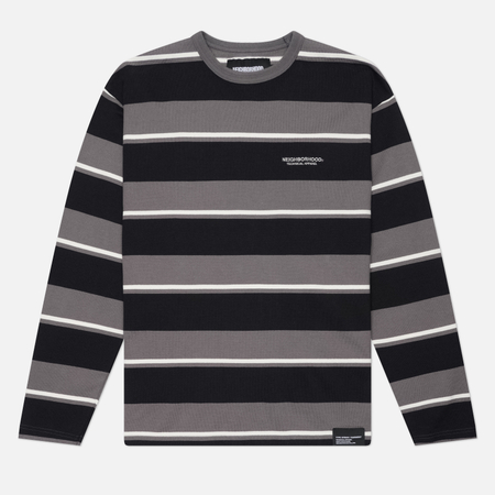 Мужской лонгслив Neighborhood Border Crew Neck, цвет серый, размер M