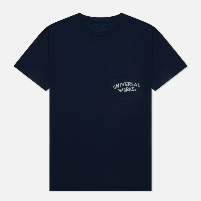 Мужская футболка Universal Works, цвет синий, размер S