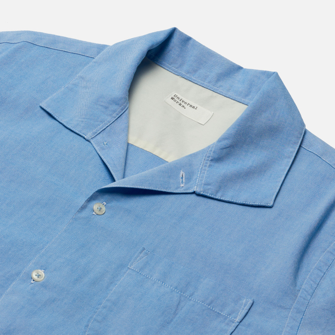 Мужская рубашка Universal Works, цвет голубой, размер M 26731-BLUE Open Collar Oxford Organic Cotton - фото 2