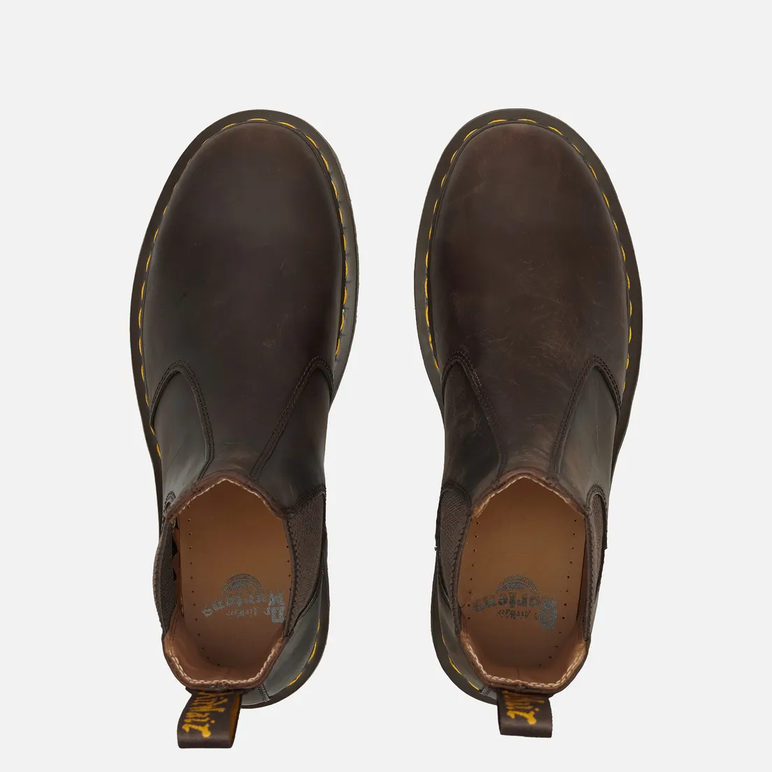 Dr. Martens Мужские ботинки 2976 Yellow Stitch Crazy Horse