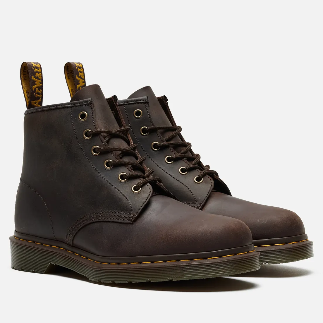 Dr. Martens Мужские ботинки 101 Yellow Stitch Crazy Horse