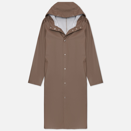 Мужская куртка дождевик Stutterheim Stockholm Long, цвет коричневый, размер XXS