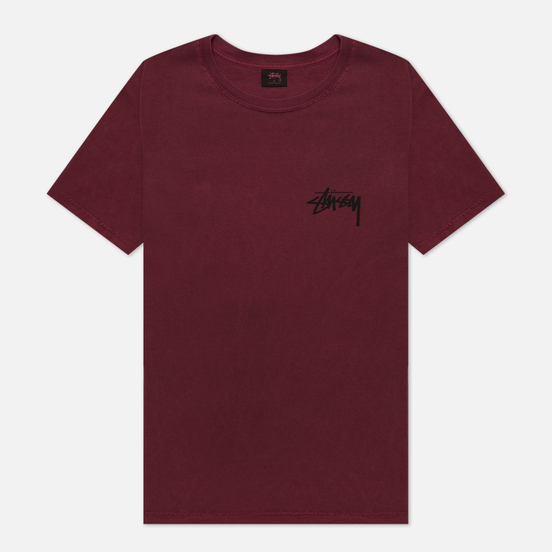 Женская футболка Stussy Peace And Love Pigment Dyed Wine