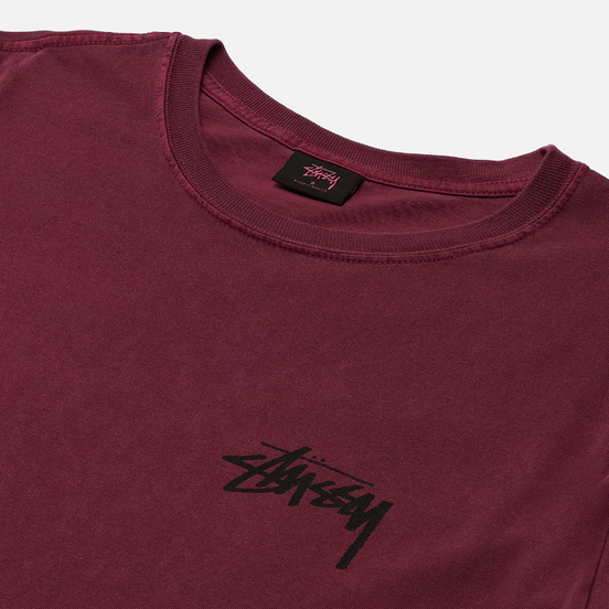 Женская футболка Stussy Peace And Love Pigment Dyed Wine