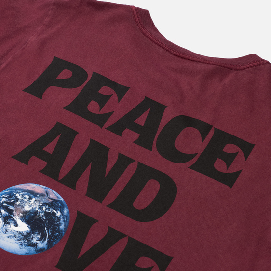 Женская футболка Stussy Peace And Love Pigment Dyed Wine