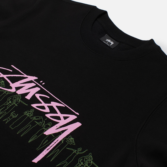 Женская толстовка Stussy People Stripe Crew Black