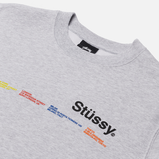 Женская толстовка Stussy City Banners Crew Ash Heather