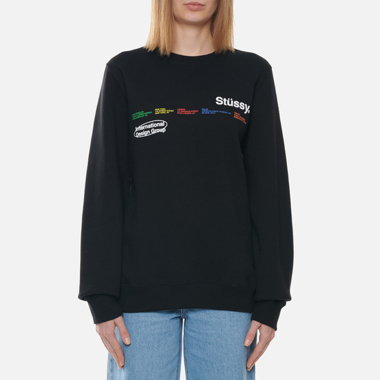 Женская толстовка Stussy City Banners Crew Black