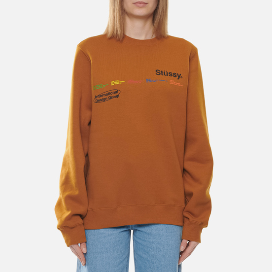 Женская толстовка Stussy City Banners Crew Caramel