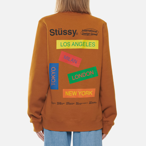 Женская толстовка Stussy City Banners Crew Caramel