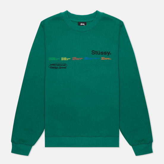 Женская толстовка Stussy City Banners Crew Dark Green