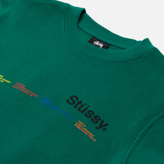Женская толстовка Stussy City Banners Crew Dark Green