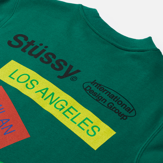 Женская толстовка Stussy City Banners Crew Dark Green