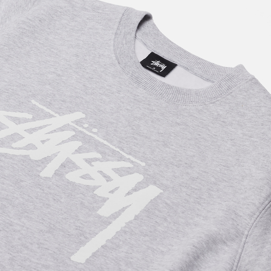 Женская толстовка Stussy Stock Logo Crew Ash Heather