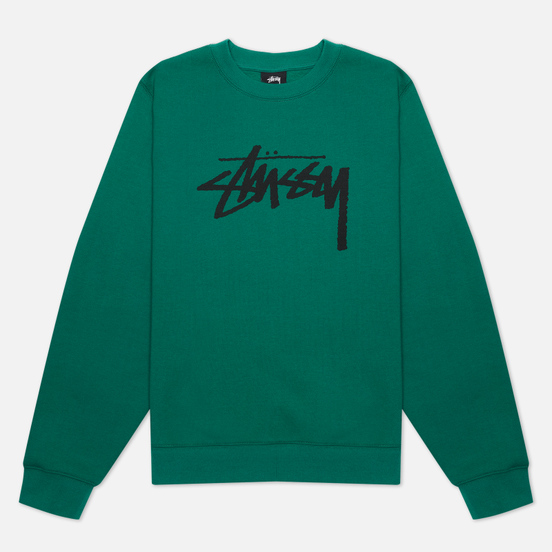 Женская толстовка Stussy Stock Logo Crew Dark Green