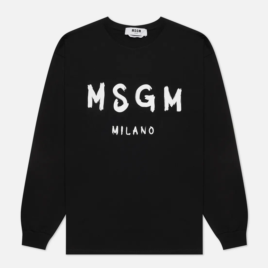 MSGM Мужской лонгслив Paint Brushed Logo Crew Neck