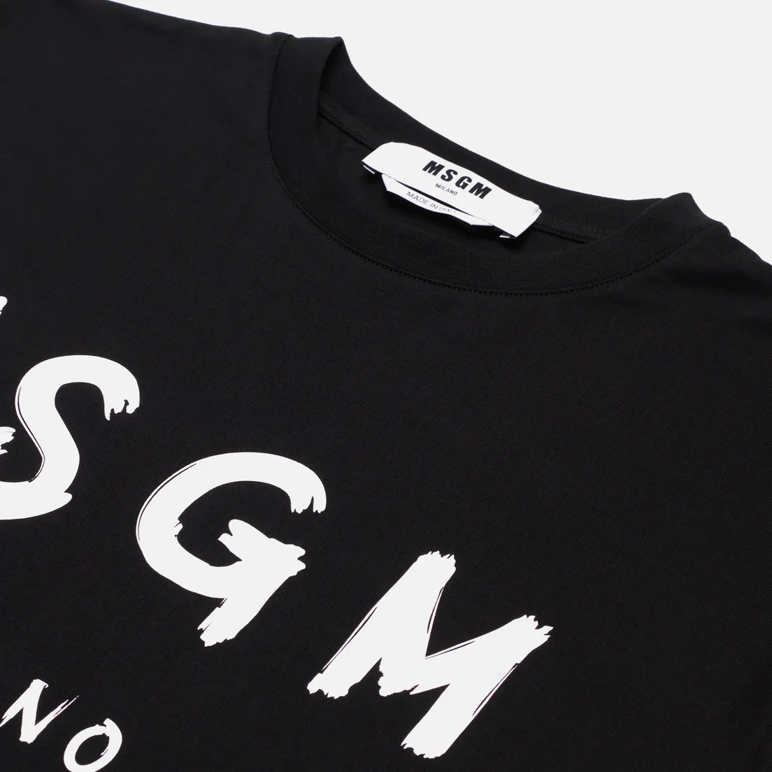 MSGM Мужской лонгслив Paint Brushed Logo Crew Neck