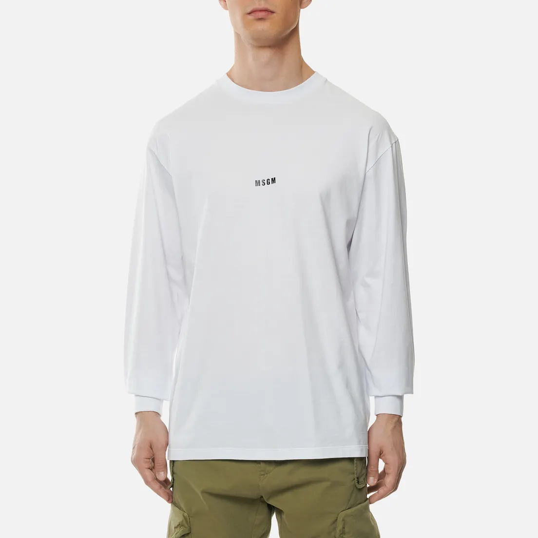 MSGM Мужской лонгслив Micro Logo Crew Neck