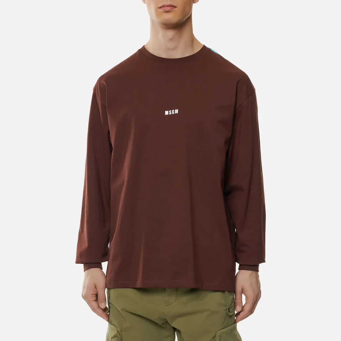 MSGM Мужской лонгслив Micro Logo Crew Neck