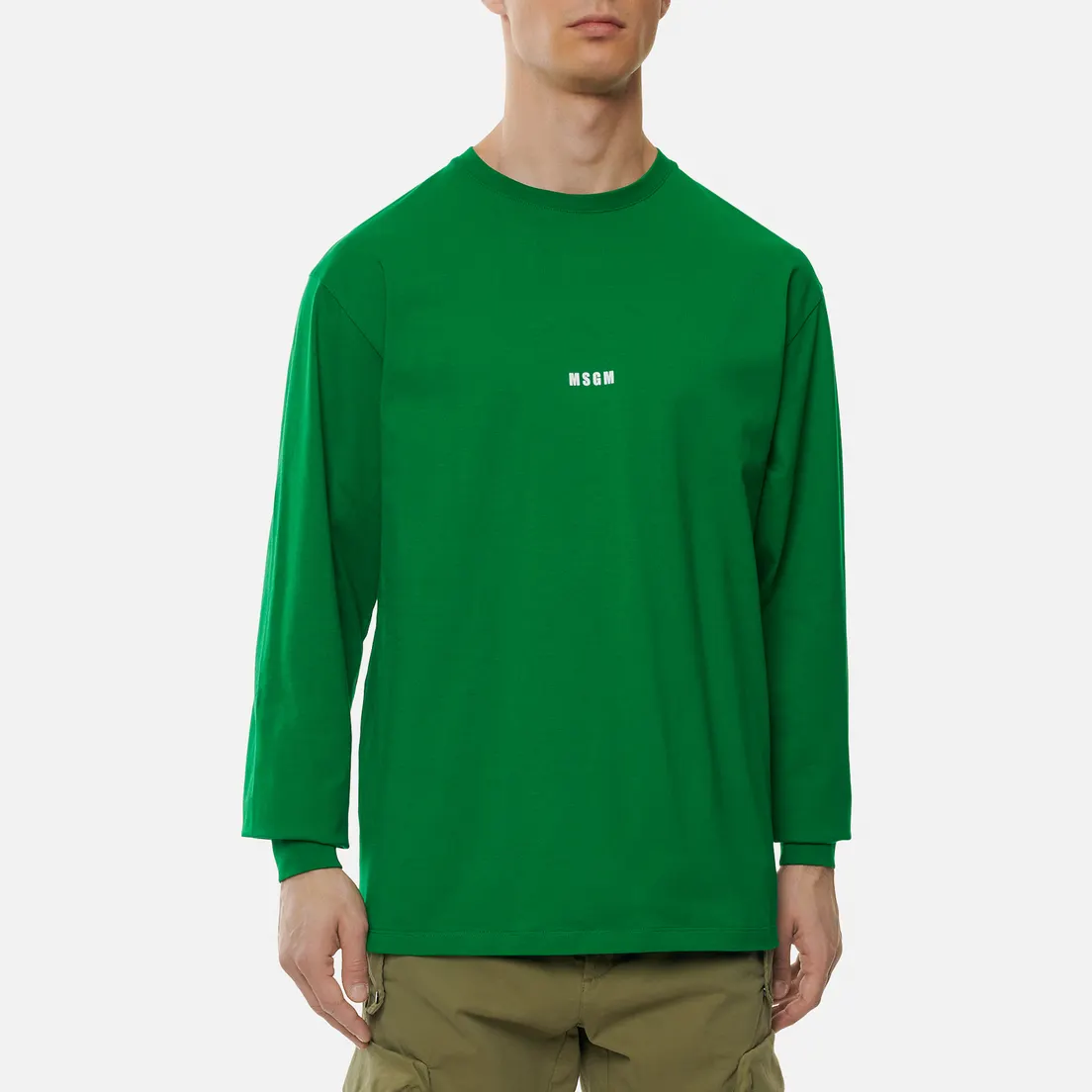 MSGM Мужской лонгслив Micro Logo Crew Neck