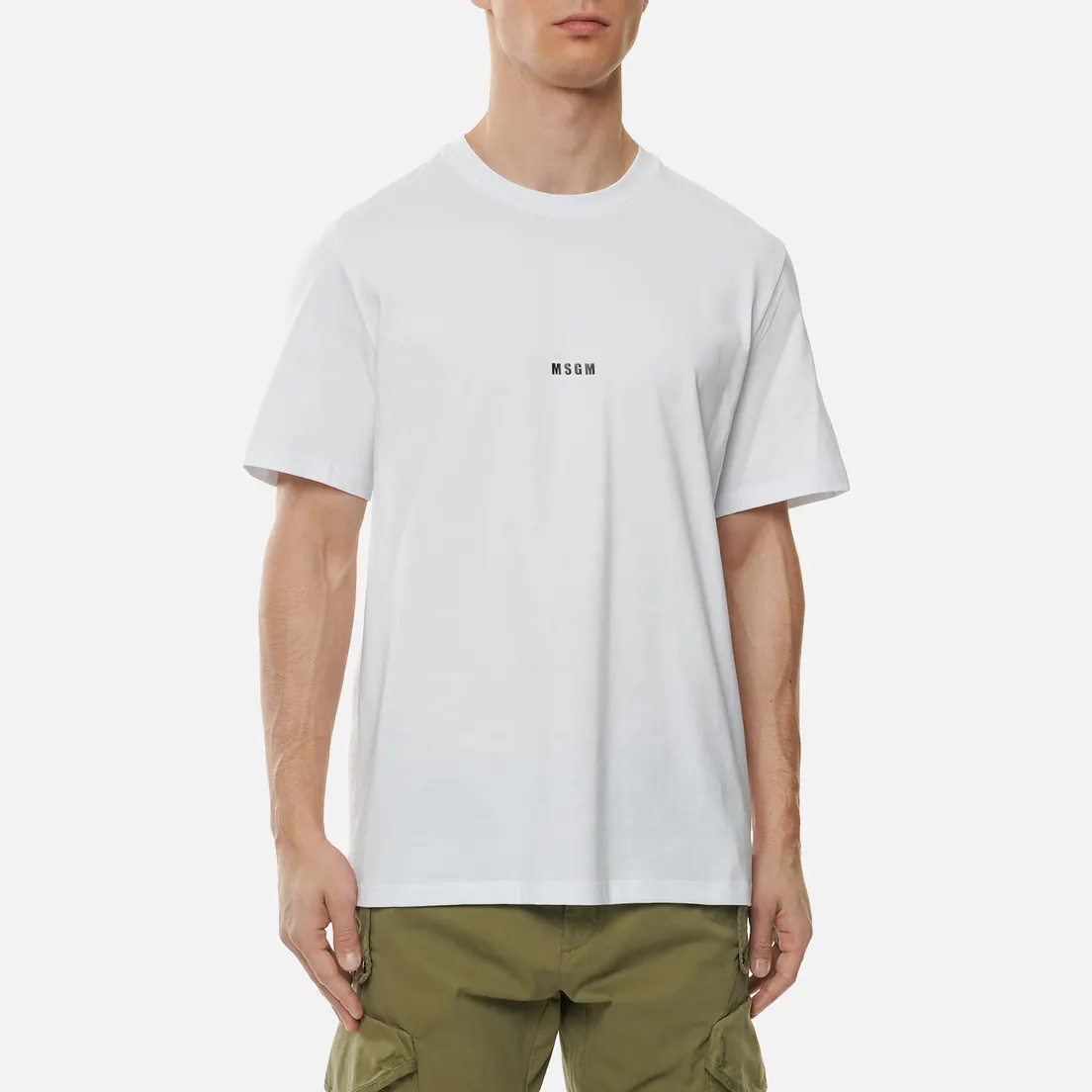 MSGM Мужская футболка Micro Logo Crew Neck