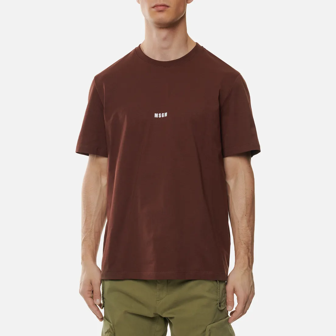 MSGM Мужская футболка Micro Logo Crew Neck