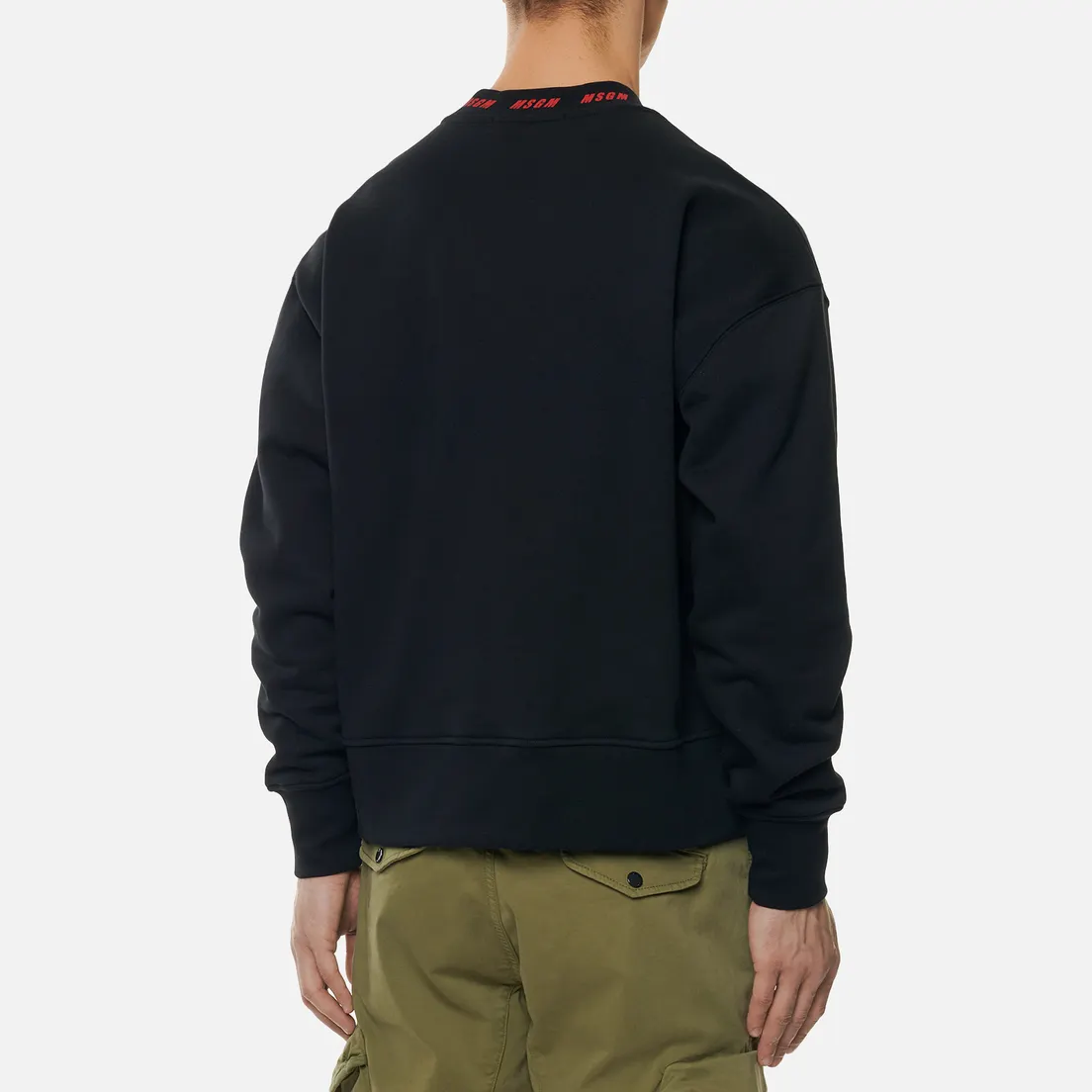 MSGM Мужская толстовка Logo Print Scoop Neck