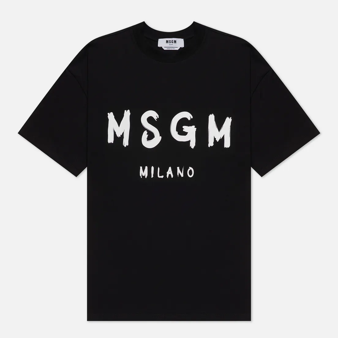 MSGM Мужская футболка Paint Brushed Logo Crew Neck