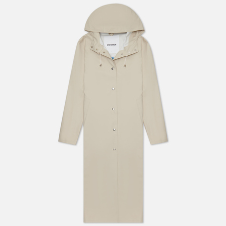 фото Женская куртка дождевик stutterheim mosebacke long print, цвет бежевый, размер xs