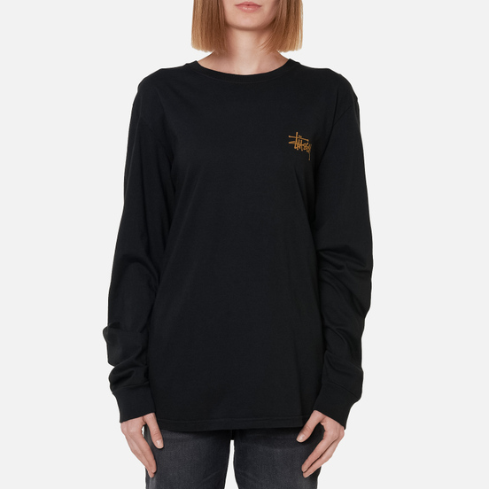 Женский лонгслив Stussy Basic Stussy Pigment Dyed Black