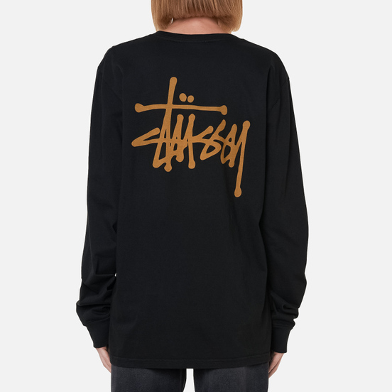 Женский лонгслив Stussy Basic Stussy Pigment Dyed Black