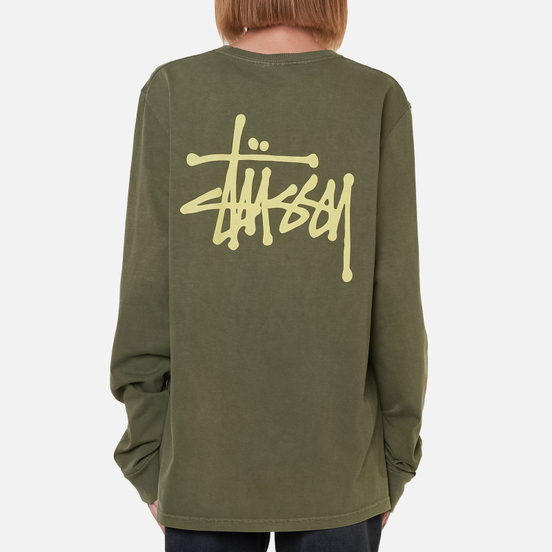 Женский лонгслив Stussy Basic Stussy Pigment Dyed Olive